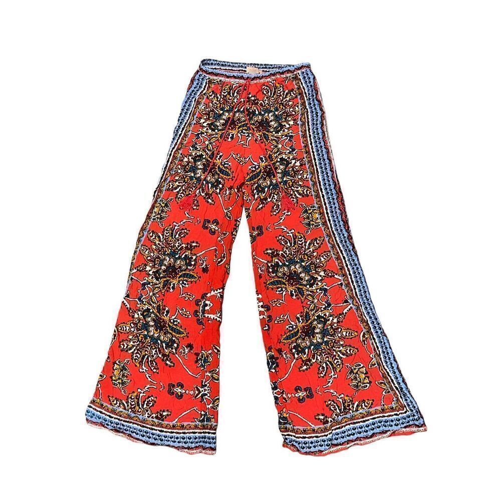Good Condition beautiful Anthropologie Flying Tomato Paisley Print Palazzo Wide